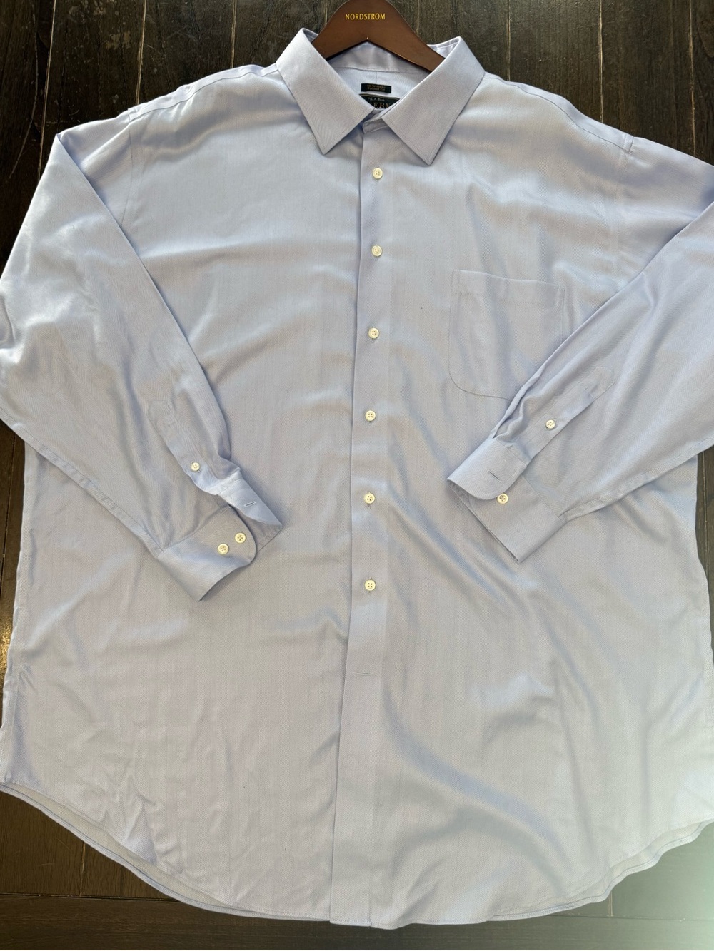Jos. A. Bank Reserve Light Blue Herringbone 20/36 Egyptian Cotton Dress Shirt